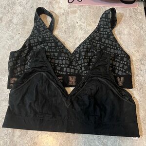 Savage X Fenty Black and Gray Bralettes